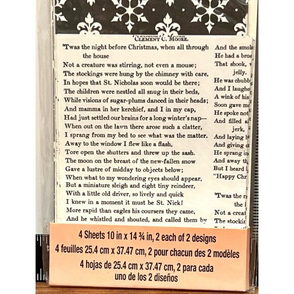 Mod Podge Podgeable Papers Lightweight Christmas Craft Ornament Winter Damask - Picture 3 of 4